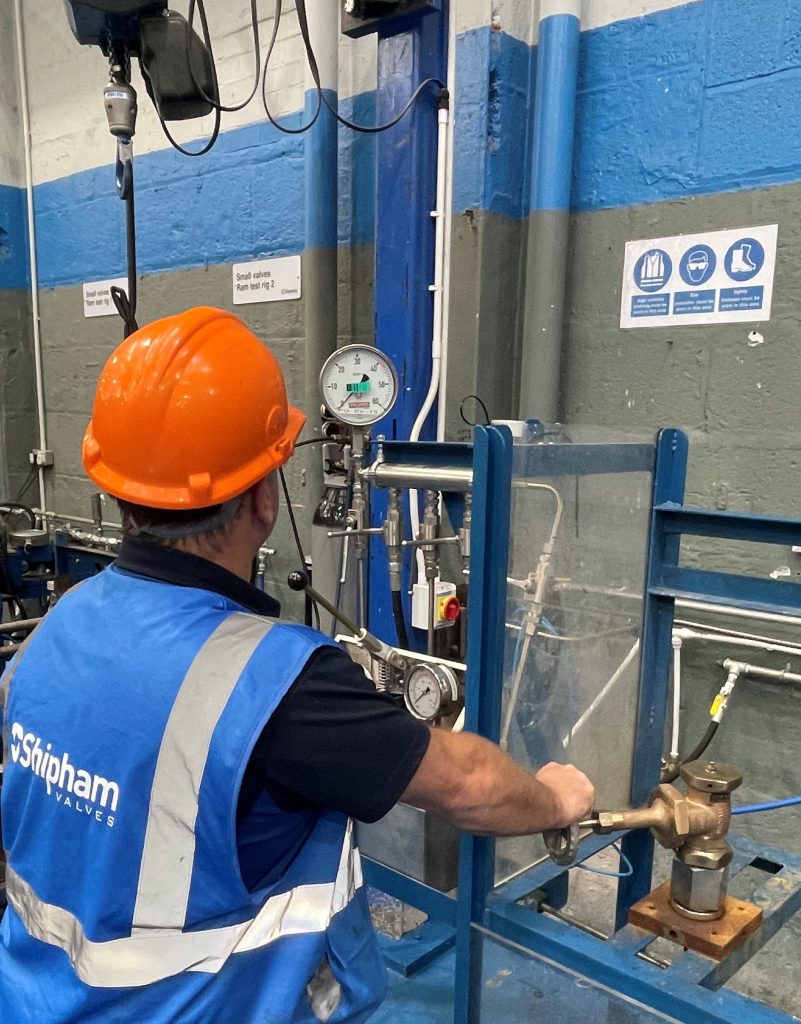 Shipham Valves dedicated valve testing area